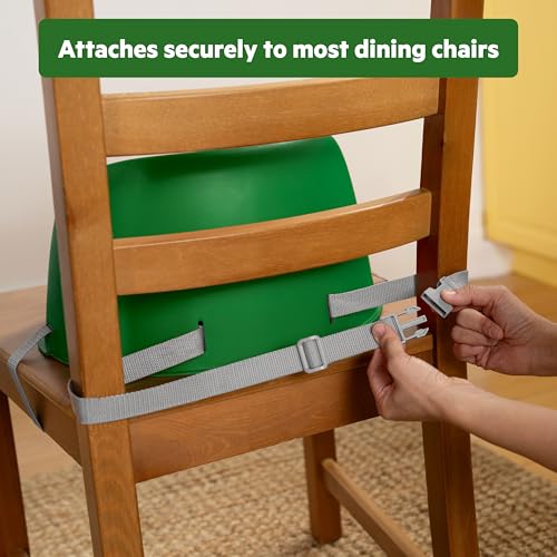 Image of Bright Starts John Deere My Spot Easy-Clean Booster Seat, Portable Dining Chair Booster with 3-Point Harness, Green, 6 Months - Toddler