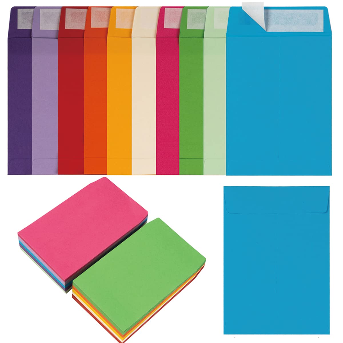 View 1 of 100 Pack Seed Envelopes Self-Adhesive, 3 1/4 x 4 1/2 inches, Colorful