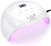 Wisdompark 72W UV LED Nail Lamp Dryer for Gel Polish with 15 Beads Curing lamp 3 Timer Settings & Auto Sensor, Professional Nail Light with LCD Touch Display (White)