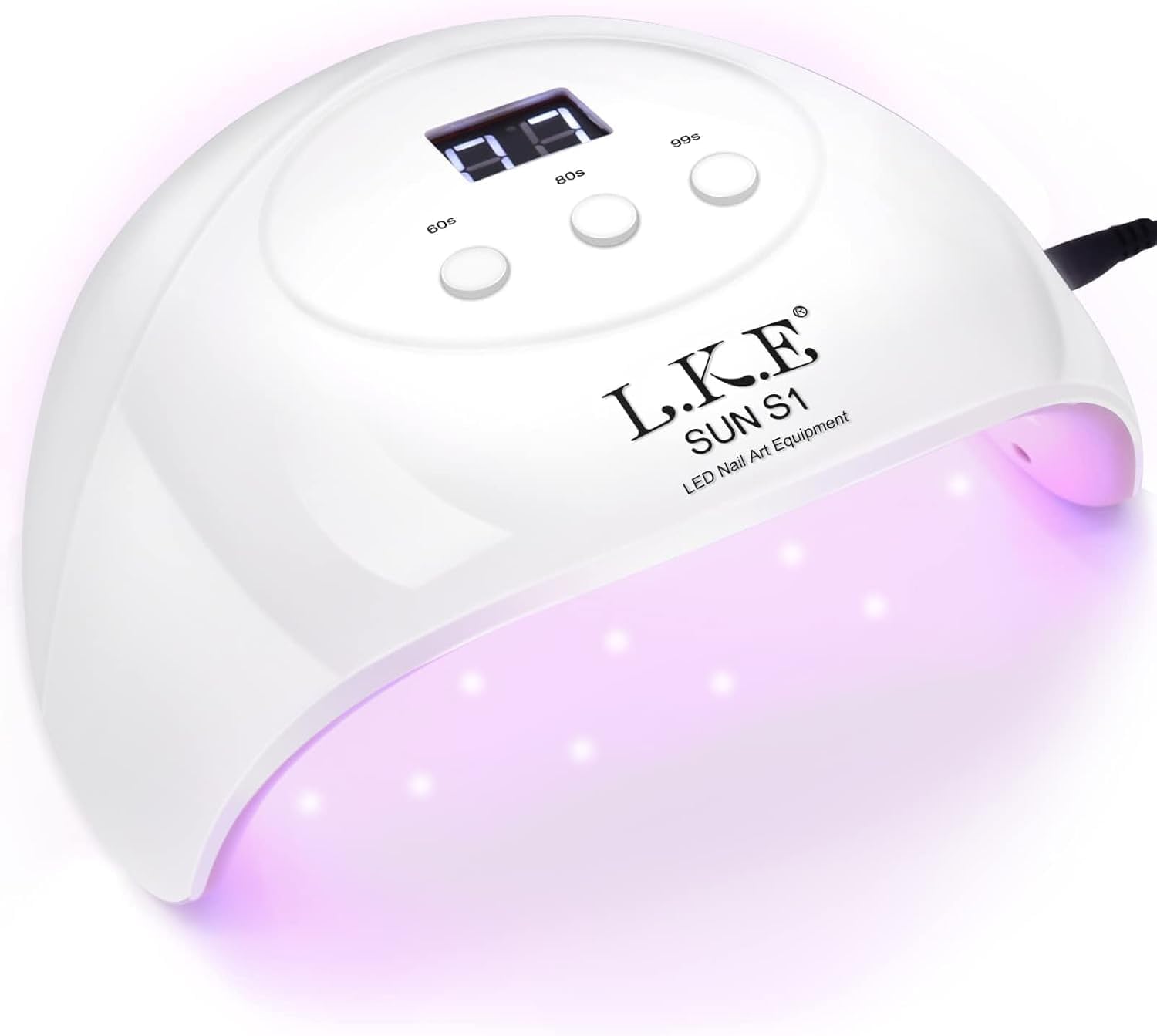 Wisdompark 72W UV LED Nail Lamp, UV Light for Gel Nails with 15 Beads Curing lamp 3 Timer Nail Dryer, LCD Display, Auto Sensor, Professional Nail Lamps for Gel Polish for Advanced DIY at Home White
