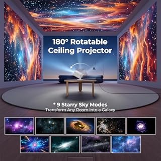 [Built-in Apps] CLOKOWE Mini Projector with WiFi and Bluetooth, 2026 Upgraded 1080P Smart Portable Projector with 180° Rotation, Auto Keystone, Compatible with iPhone/Android/Laptop/TV Stick/HDMI/USB