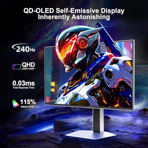 SAMSUNG 27” Odyssey OLED G6 (G61SD) QHD 240Hz 0.03ms FreeSync Premium Pro Gaming Monitor with Sleek Metal Design