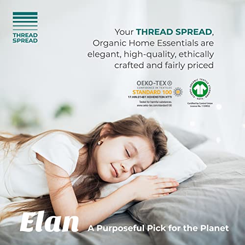 Thread Spread 100% Organic Cotton Bed Sheet Set - Crisp And Cooling Percale Weave, Soft Breathable, Eco-Friendly, 4 Piece Bedding Set, Deep Pocket With All-Around Elastic, (King, White) #TOP6