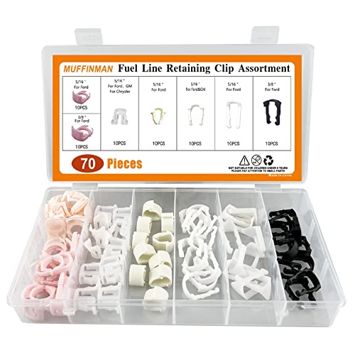 70 Pieces Fuel Line Retaining Clip Assortment Kit Fuel Line Retainer Clip Assortment (70Pcs) #TOP1