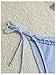 OYOANGLE Women's Striped Bikini Bottom Textured Tie Side High Cut Swimsuit Bottoms Blue Medium
