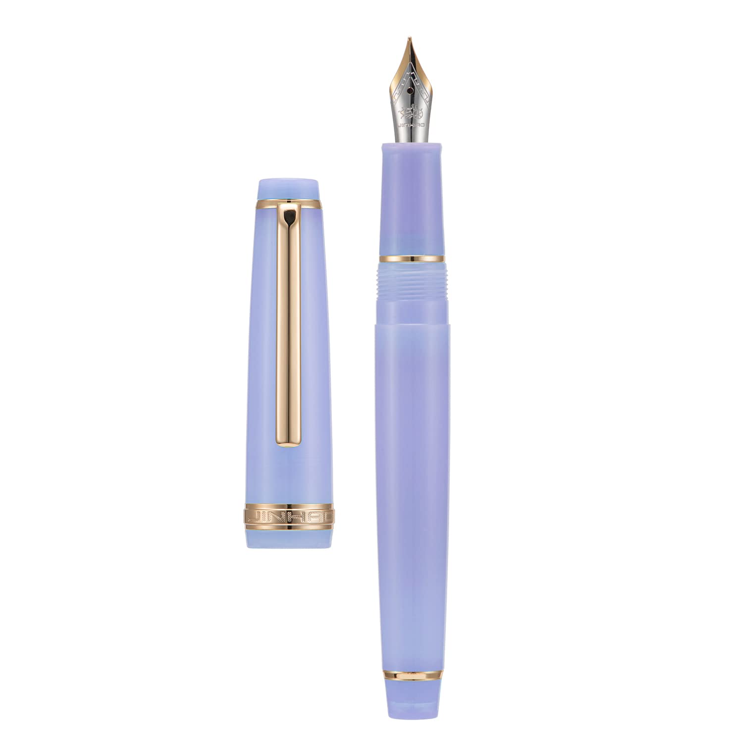 Jinhao 82 Acrylic Fountain Pen, Iridium Meidum Nib with Ink Converter, Transparent Purple Classic Design Smooth Writing Pen (Gold Trim) โ image 1