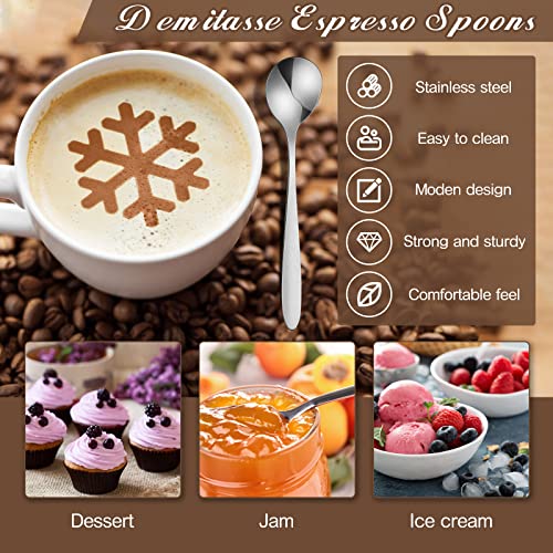 50 Pcs Teaspoons Demitasse Espresso Spoons 4.92 Stainless Steel Tablespoons Metal Dessert Spoon For Appetizer Sugar Ice Cream For Home Restaurant Kitchen, Mirror Polished, Dishwasher Safe #TOP2