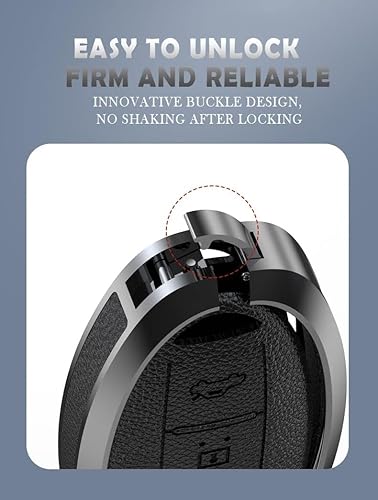 Miniatura 9 de ontto Protector de llavero de 5 botones para Nissan con funda de cuero Keychian para Livina NV200 Tiida Teana Qashqai rojo