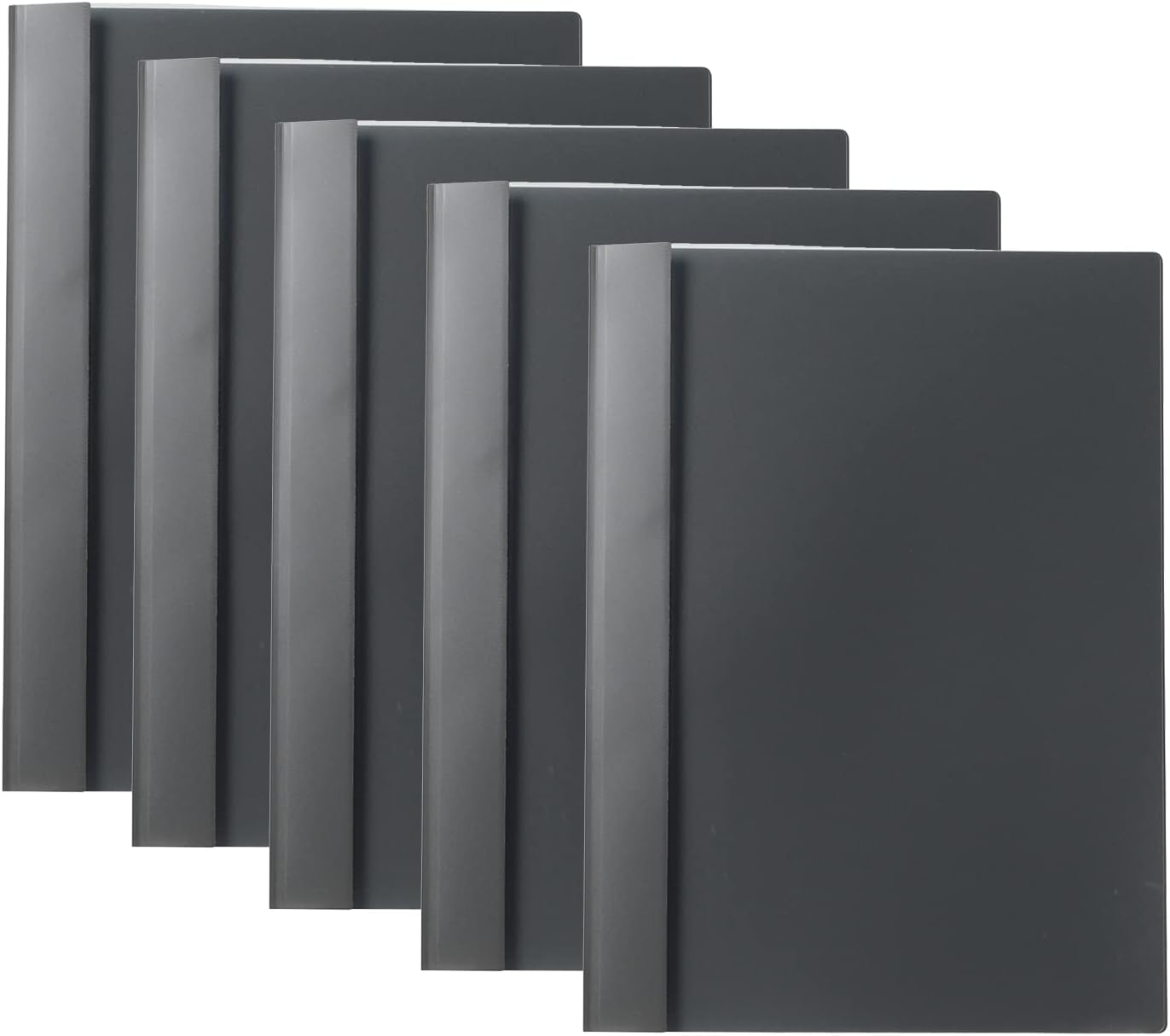 Plus 82-002 x 5 FL-101RT Letter File, PP Report File, A4S, Transparent Cover, 5 Books, Light Gray