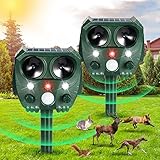 𝗨𝗽𝗴𝗿𝗮𝗱𝗲𝗱 Ultrasonic Animal Repellent Outdoor,Solar Animal Repeller with Motion Sensor Flashing Light