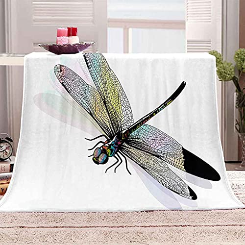 Couverture Polaire Libellule Chaude en Flanelle Microfibre Multicolore - 2