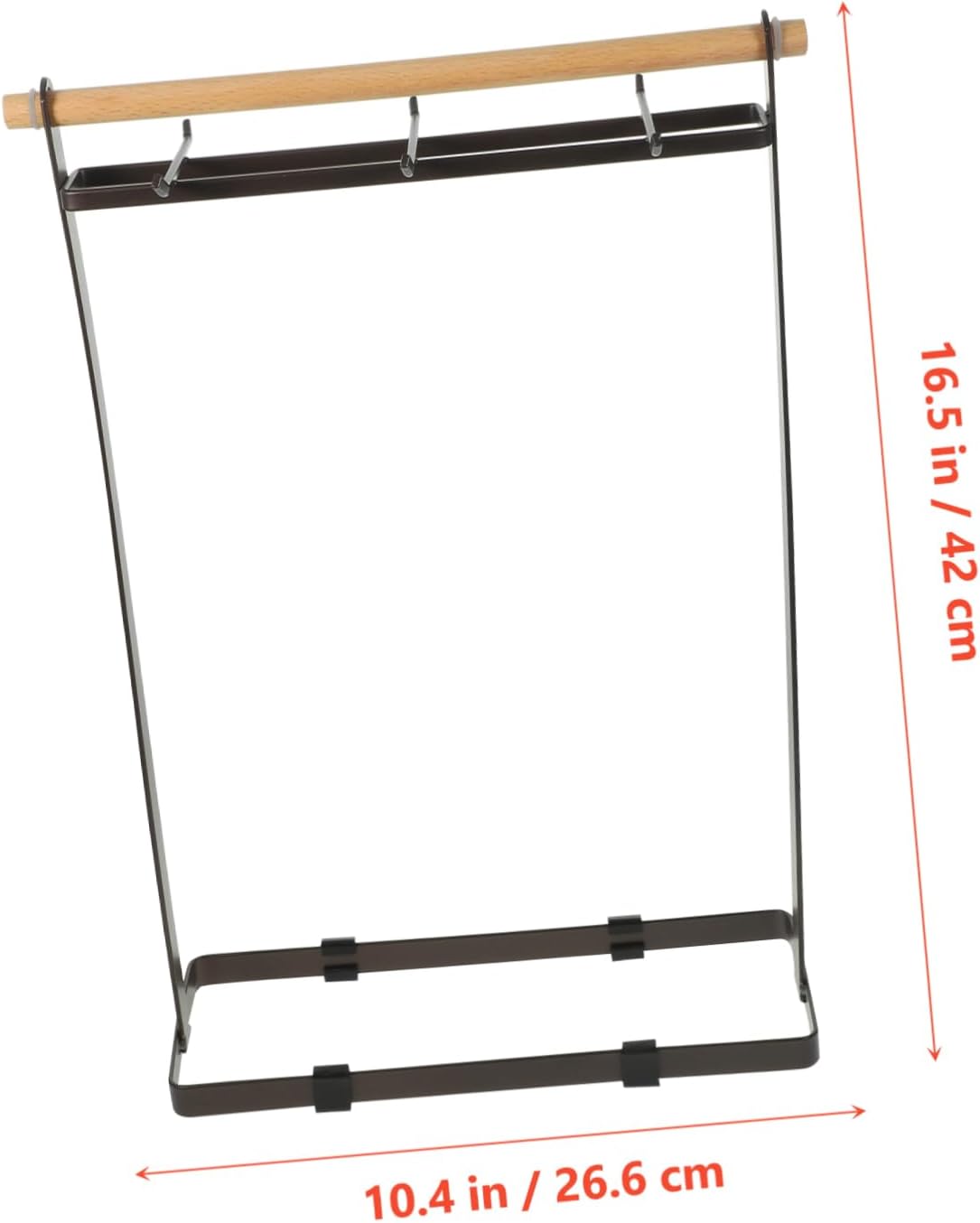 ULTECHNOVO Kitchenware Hanging Rack Utensils Organizer Iron Wood Design Easy to Use Hooks