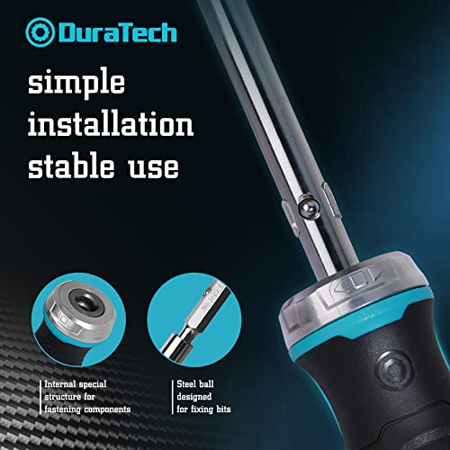 Duratech Ratcheting Screwdriver, 6-In-1 Multi-Bit Screw Driver With Phillips, Slotted Bits And Nut Driver #TOP2