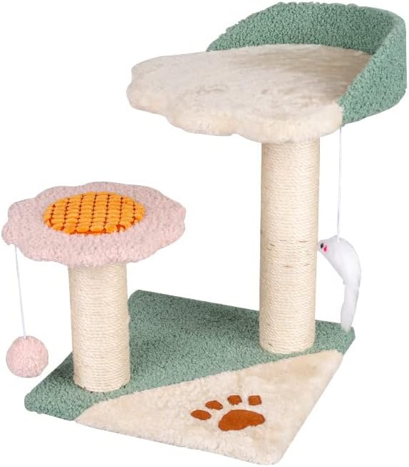 GLigeT Cat Climbing Tower Cat Climbing Frame Small cat Scratching Post cat Tree cat Shelf cat Toy cat Climbing Post cat Jumping Platform cat Supplies Cat Climbing Frame(Green)