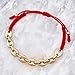 18K Gold-Laminated Chain Link Bracelet – Handwoven Red Cord, Adjustable Fit for Men & Women – Elegant Unisex Fashion Jewelry, Great Gift for Any Occasion