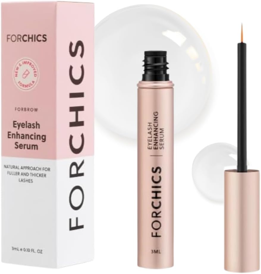 ForChics Eyelash Growth Serum - Prostaglandin-Free Lash Enhancing Serum for Longer, Thicker Lashes and Brows- Natural Formula, Visible Results in 2 Weeks - Vegan, Hormone-Free 0.10 fl. oz / 3ml