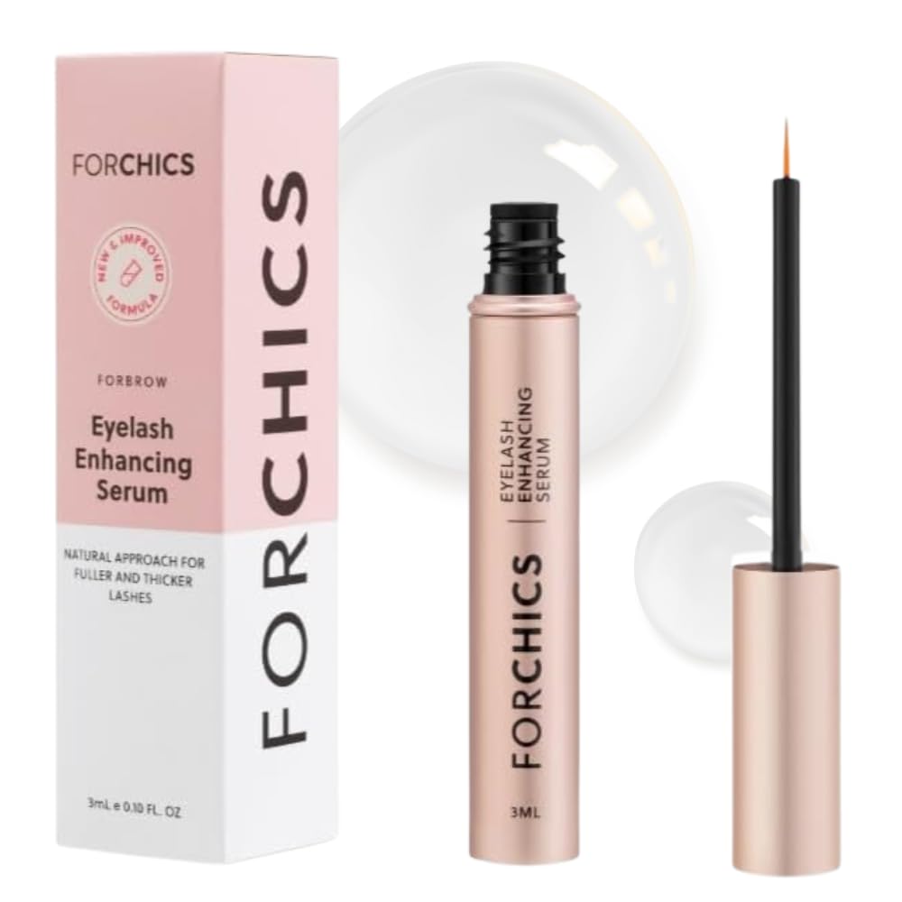 ForChics Eyelash Growth Serum - Prostaglandin-Free Lash Enhancing Serum for Longer, Thicker Lashes and Brows- Natural Formula, Visible Results in 2 Weeks - Vegan, Hormone-Free 0.10 fl. oz / 3ml