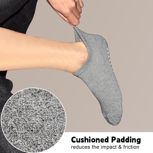 Image of SkiBeaut Grips Non Slip Socks for Women, 4 Pairs Yoga Pilates Anti Skid Woman Hospital Gripper Socks (5-12)