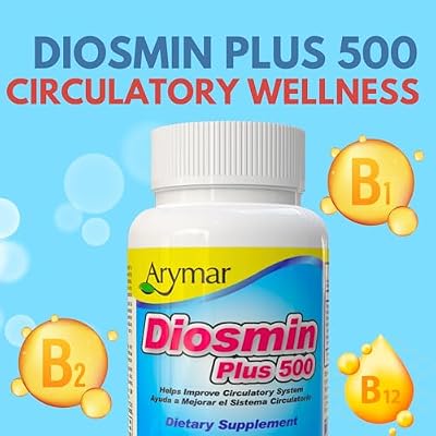 Arymar Diosmin Plus 500 - Circulatory System Support Supplement, 500mg, 120 Capsules