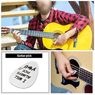 2pcs Médiator de Guitare Plectre Remplacement Guitare Basse Médiator avec Mots Anglais en Acier Inoxydable Guitare… - Les Beatles, Paul McCartney, John Lennon, RIngo Starr, George Harrison 2pcs Médiator de Guitare Plectre Remplacement Guitare Basse Médiator avec Mots Anglais en Acier Inoxydable Guitare… – Image 2