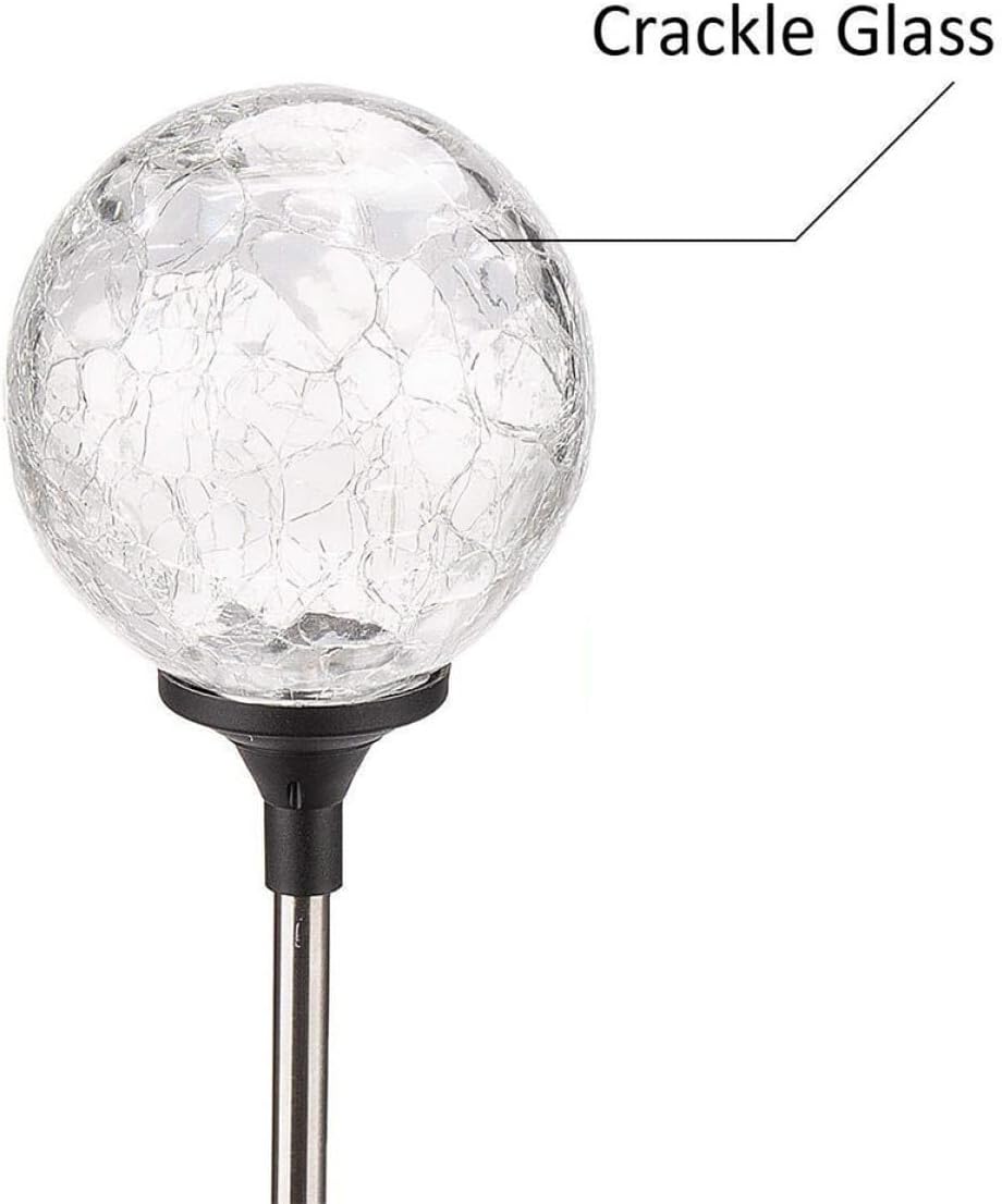 Gadpiparty 4pcs Solar Color Changing LED Lawn Lights Glass Ball Landscape Path Lighting for Garden Outdoor Ground Plug Stake Lamp
