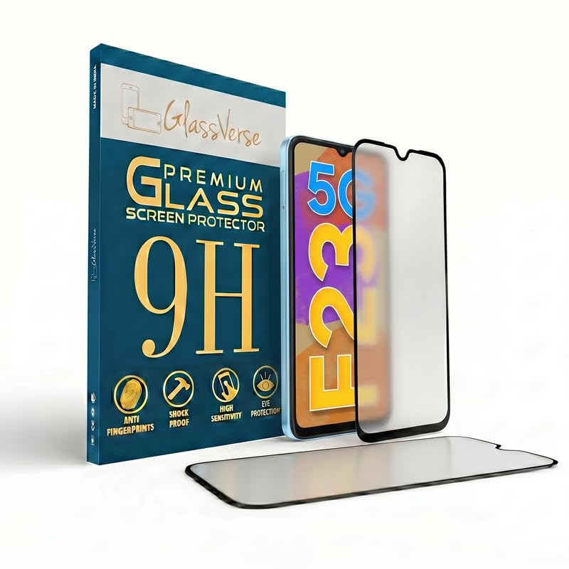 Image of GlassVerse Matte Tempered Glass for Samsung Galaxy F23 5G | Anti Glare, Smooth Touch Screen Protector, 9H Hardness, Edge to Edge, Case Friendly, Hassle-less Installation Kit Included. (Pack of 2)