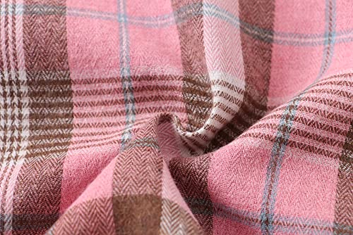 Girls Flannel Shirts Long Sleeve Girls Button Down Shirt Kids Western Shirts Cute Shirts For Girls Plaid Shirt For Girls Spring Shirts Pink #TOP5