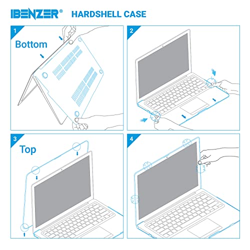 IBENZER Compatible with Old Version MacBook Air 13 Inch Case (2010-2017 Release). Models: A1466 / A1369, Plastic Hard Shell Case with Keyboard Cover for Mac Air 13, Turquoise, A13TBL+1 N by IBENZER - Image 6