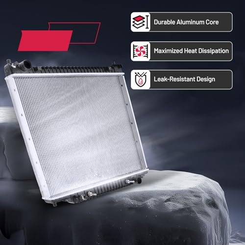 Image of BDFHYK 1725 Aluminum Radiator for Ford F-250 F-350 1995-1997, CU1725, 26mm Core, Direct Fit Replacement, OE F5TH8005C5 F6TH8005AB F7TH8005CA