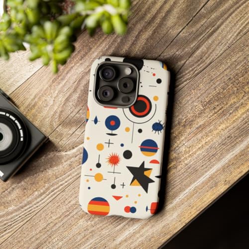 Coque iPhone 15 Pro motif céleste abstrait et finition mate rigide