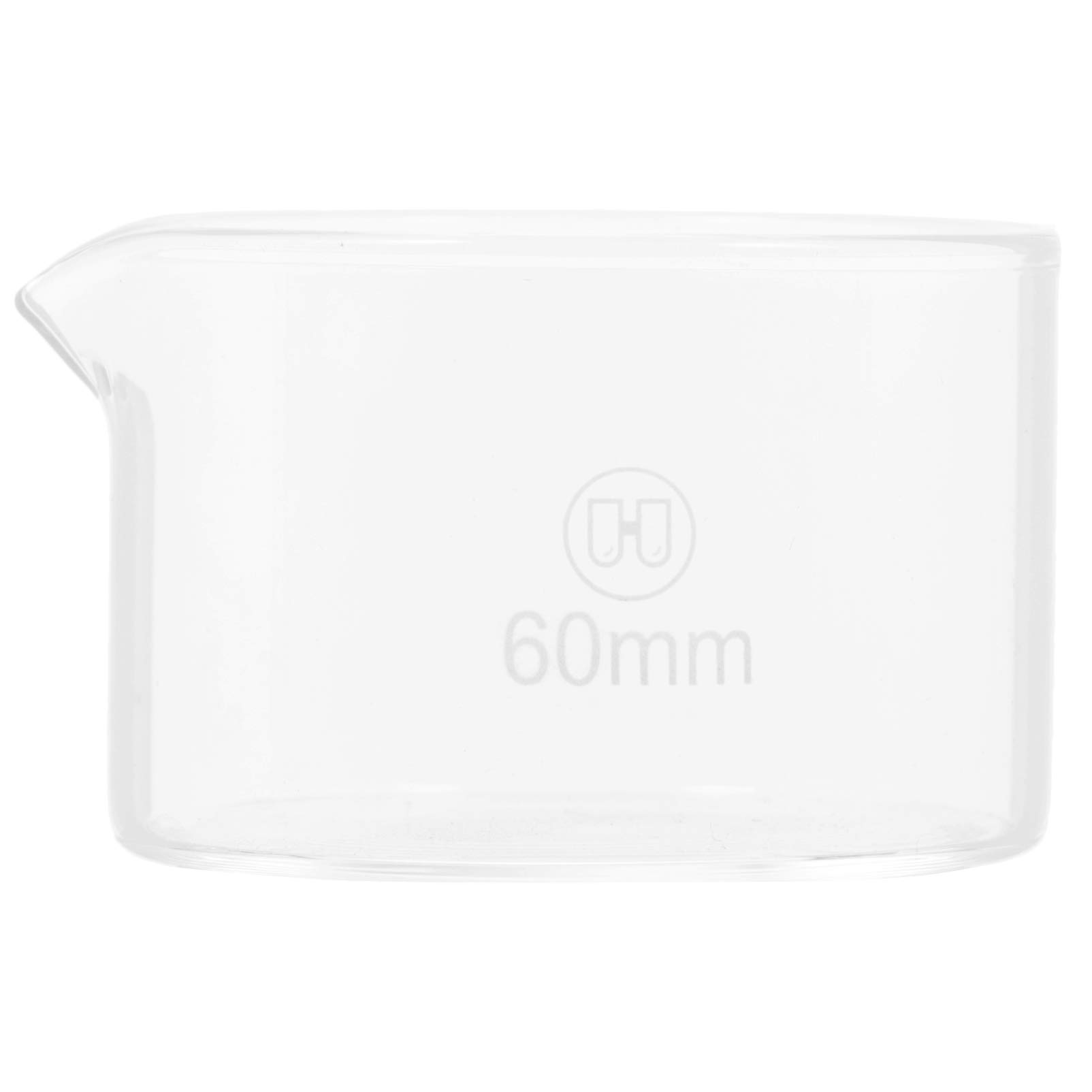 TEHAUX Crystallizing Dish 60mm Glass Crystallizing Dish with Spout Reusable Flat Bottom Glass Dishes for Laboratory