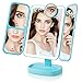 Easehold Makeup Vanity Mirror with 1000LUX Bright LEDs Soft Natural 1X/2X/5X/10X Magnifying Ultra-Thin Stable Base Portable 180 and 90 Rotation Touch Screen Dual Power Supply Upgraded Version III