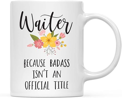 Miniatura 72 de Andaz Press Taza de café de 11 onzas, regalo de broma, madrina porque Badass no es un título oficial, gráfico floral, paquete de 1