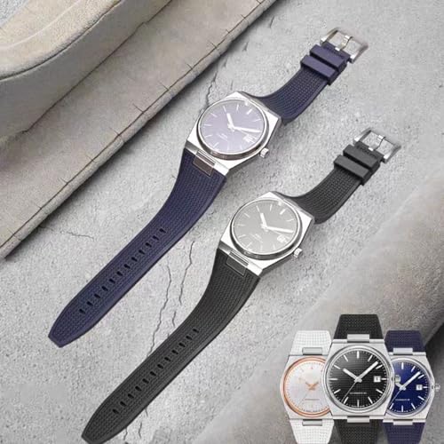 AIYIRUO Opaski do Zegarków Tissot PRX Series, Miękki Gumowy Pasek do Zegarków Tissot PRX Powermatic 80.12mm Szybkie Zwolnienie z Metalowym Adapterem Męskie Paski do Zegarków Tissot PRX T137.407/410