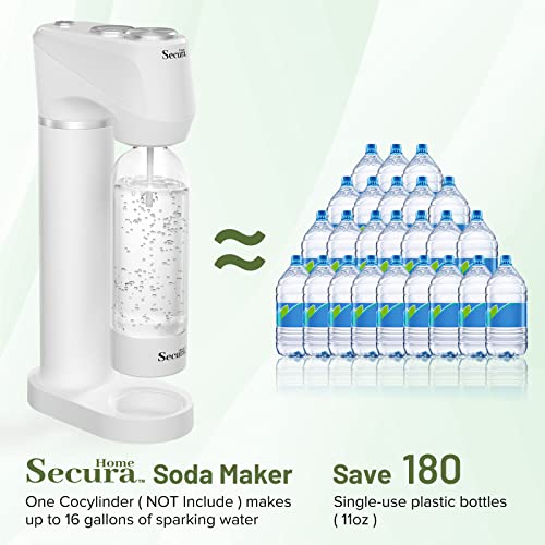Secura Home Sparkling Water Machine, Cordless Soda Maker With Pressure Gauge, Quick & Customize Carbonation For Any Drink, With Bpa Free Pet Bottle, Compatible 60L Co2 Exchange Cylinder (Not Included) #TOP3