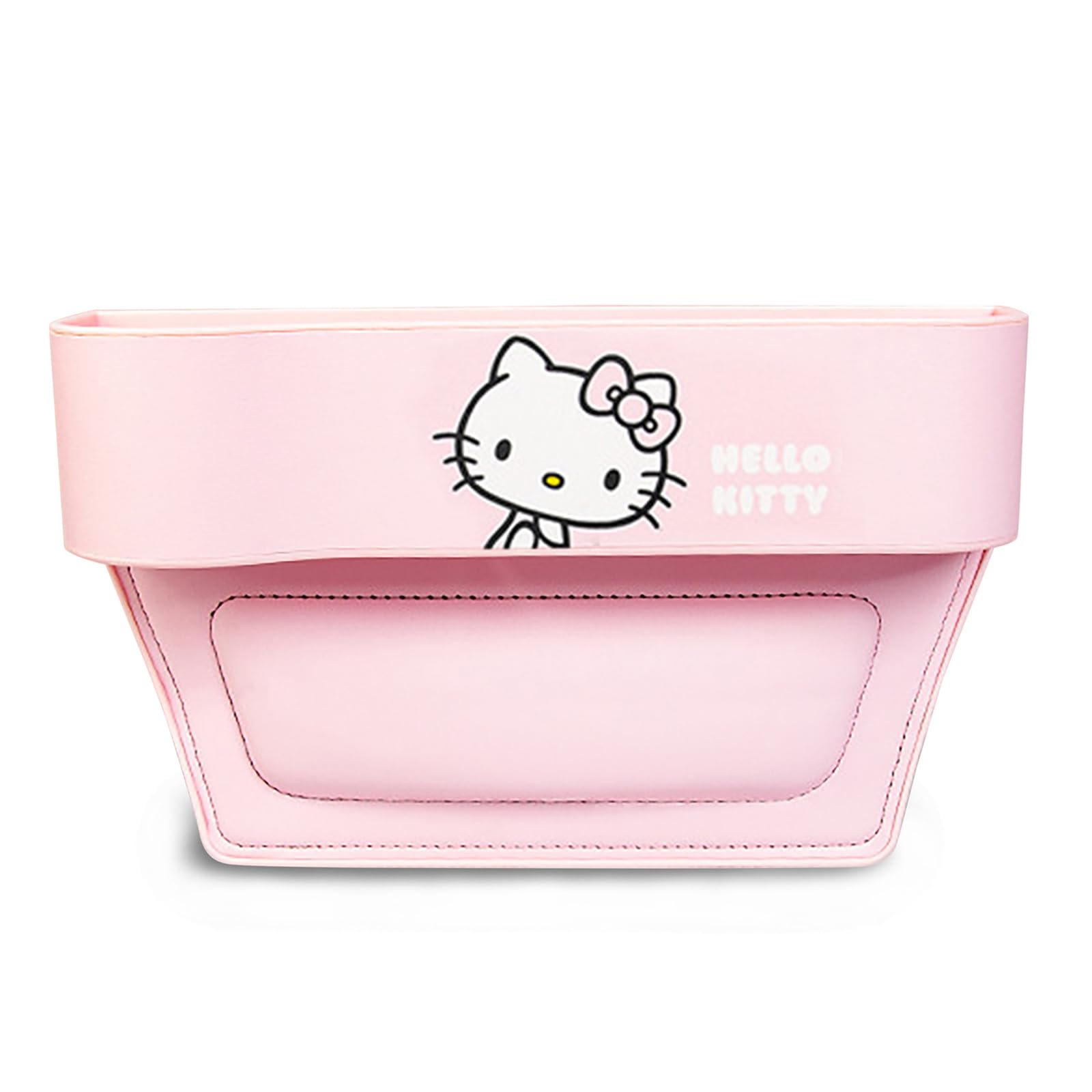 PARTY BUZZ Car seat gap filler organizer, Cartoon PU Leather Console Side Pocket Organizer, Multifunction Auto Interior Storage, Bottom With Charging Cable Hole, for Car Truck SUV