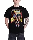 Short Sleeve Megadeth T Shirt Flaming Vic Band Logo Nue offiziell Herren