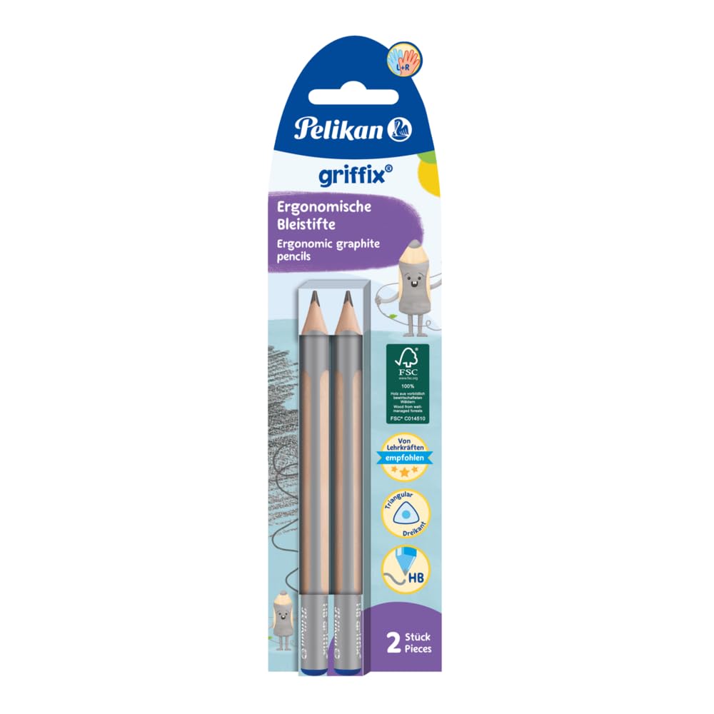 Pelikan Griffix Triangular Wooden Pencils (Pack of 2)