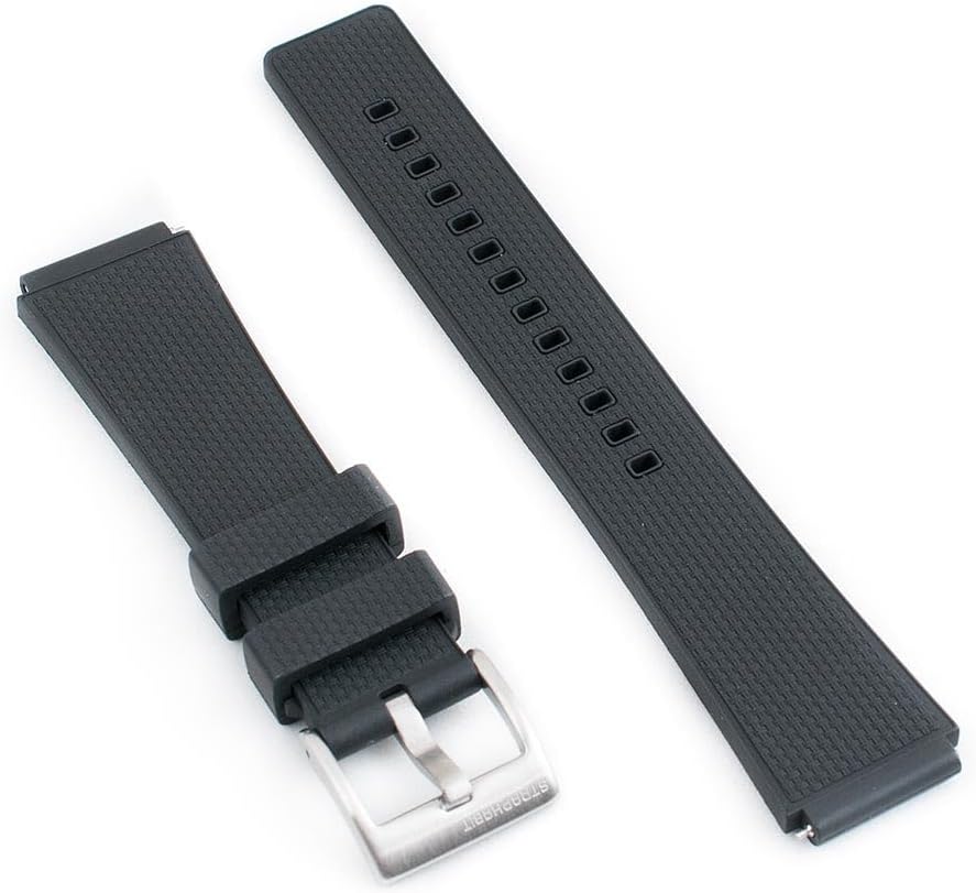 StrapHabit for Q Timex TQ18 FKM Rubber Quick Release Watch Strap Replacement - fits 36mm, 38mm, 40mm, M79, GMT, Chronograph - Quick Release Watch Band - 18mm