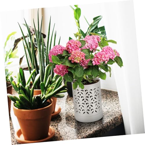 Pot orchidées drainage optimisé et aération céramique blanche Milisten - 8
