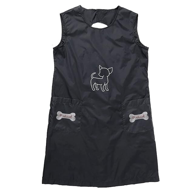 Myazs Delantal impermeable de nailon para aseo de mascotas, ropa de trabajo, perros, gatos, peluquería, baño