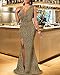Women's Formal Sleeveless Sparkly Maxi Dress V Neck High Slit Wrap Sexy Gown Cocktail Glitter Maxi Long Dresses Gold