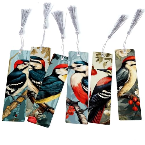 Marque-pages pic-bois créatifs : lot de 6 signets parfaits pour offrir