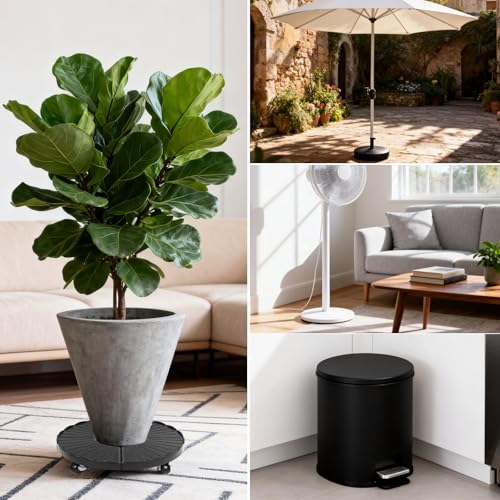 Support pot de fleurs roulettes ajustable pour maison et jardin - 8
