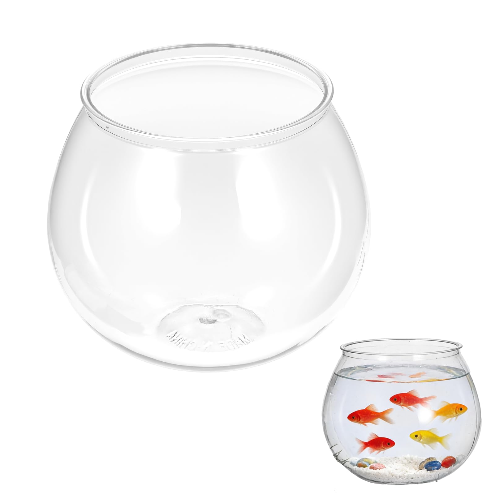 Bol à poisson rond SynHHergyx petit vase décoratif en plastique incassable pour fête 887 ml