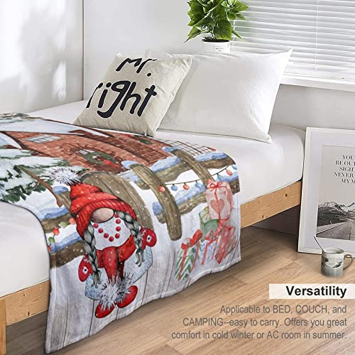 Couverture flanelle gnome de Noël plaid polaire lit canapé jeté de canapé doux - 5