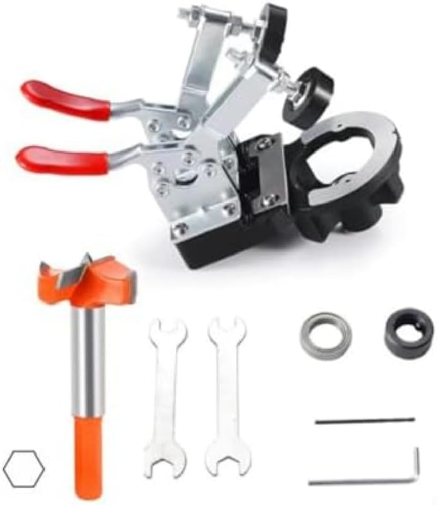 Hinge Drilling Jig, 35mm Cabinet Door Hinge Hole Guide, Installation Tool for Kitchen Cupboard Woodworking Positioning Device(A)