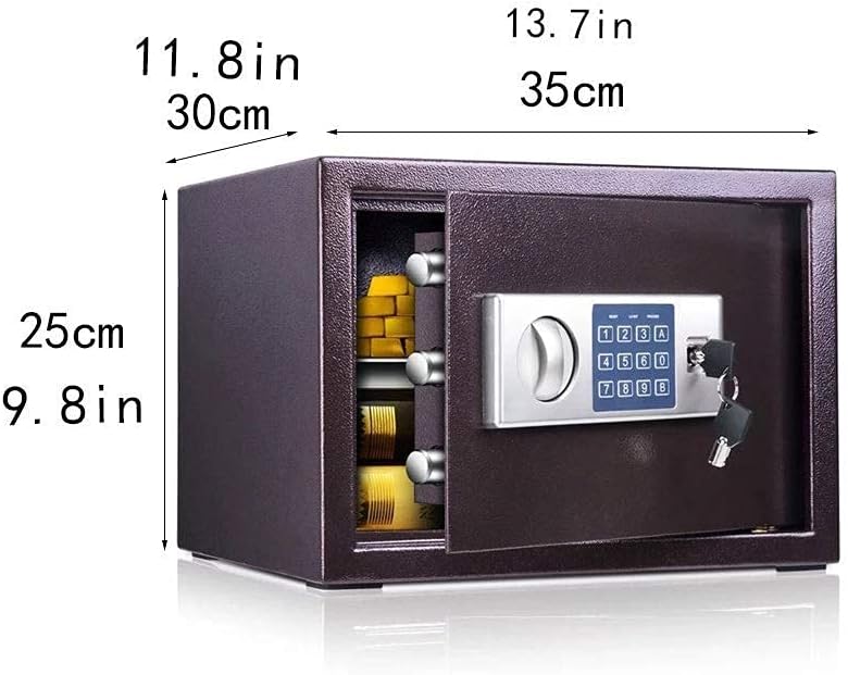 Security, Steel Structure, Small Electronic Digital Password -Cash Cabinet-35X30X25Cm Safe strongbox