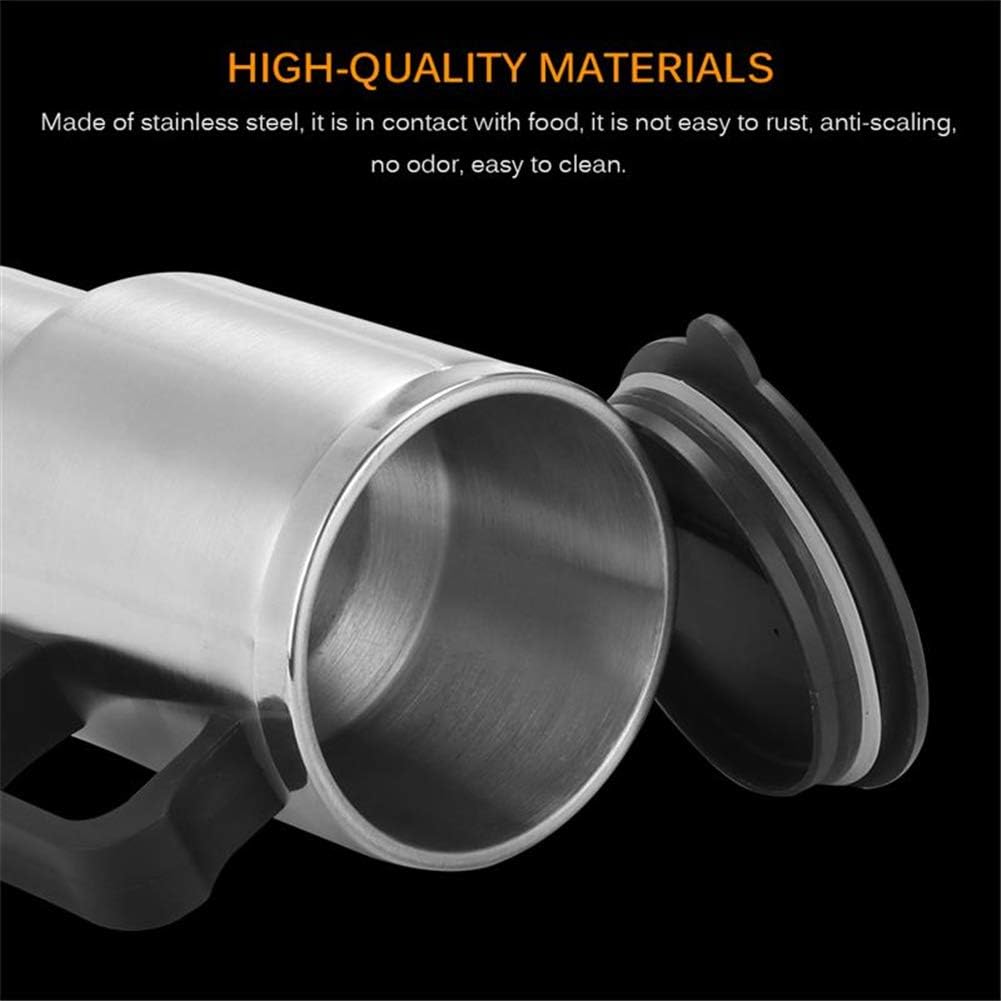 12V Car Electric Kettle,500ML Portable Electric Heated Travel Mug Stainless Steel Car Water Heater Electric Kettle CigaretteLighter Plug for Travel Outdoor