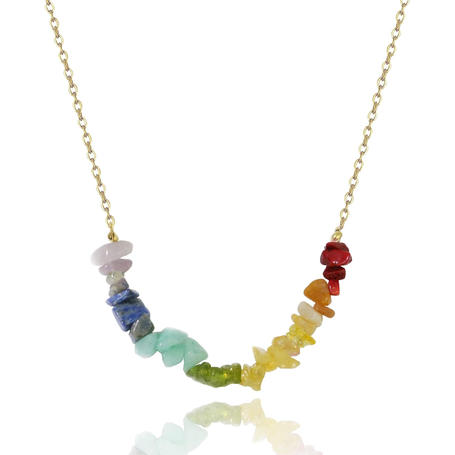 Healing stone necklaces Chakra necklace for women rainbow necklace as mothers day birthday gifts spiritual jewelry for mom gifts crystal necklaces spiritual for yoga friend